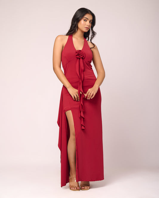 Rose Slit Gown